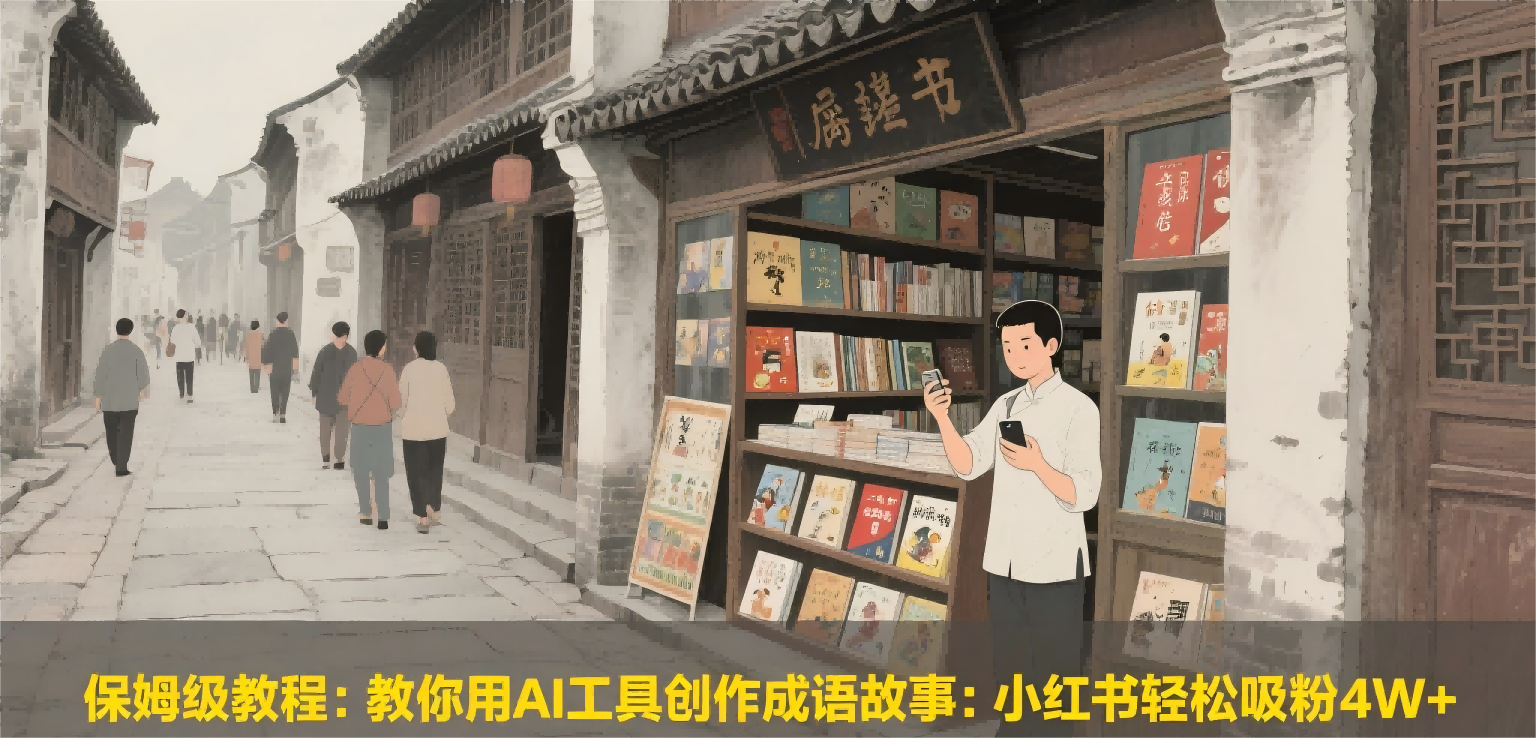保姆级教程：教你用AI工具创作成语故事：小红书轻松吸粉4W+