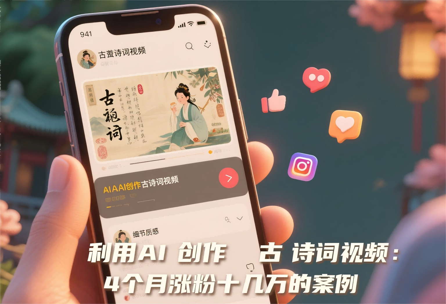 利用AI创作古诗词视频：4个月涨粉十几万的案例