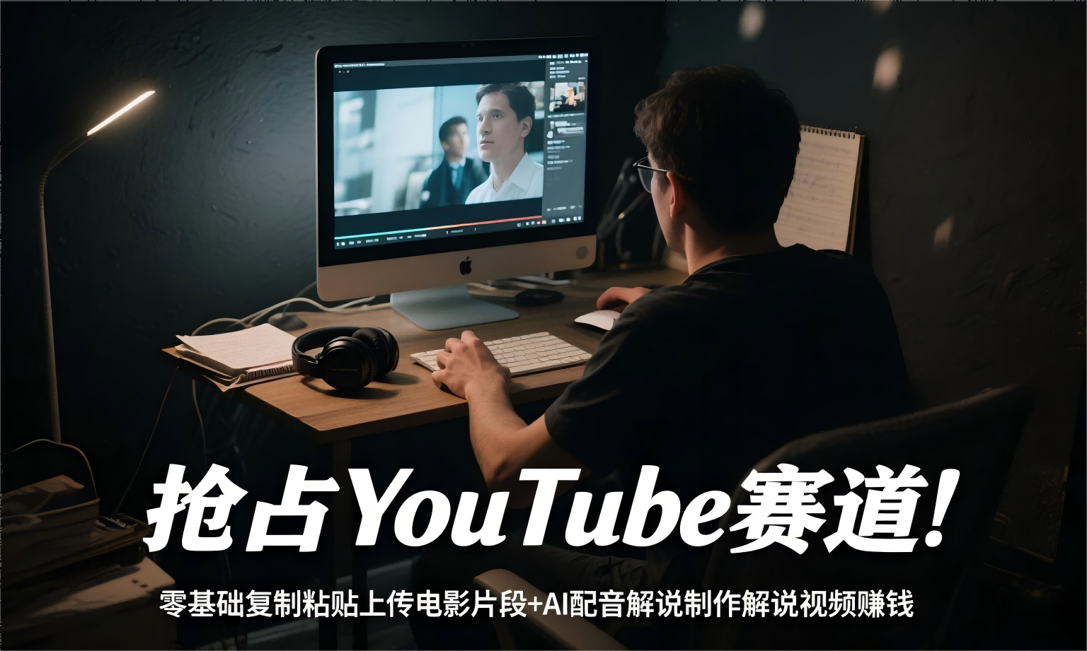 抢占YouTube赛道！零基础复制粘贴上传电影片段+AI配音解说制作解说视频赚钱