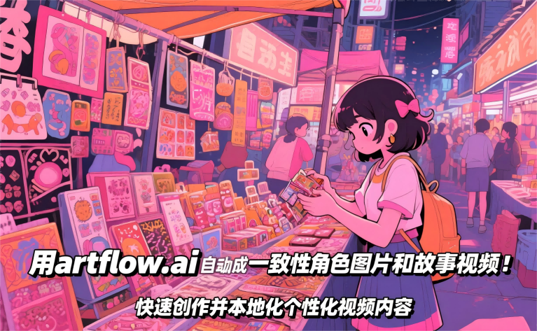 用artflow.ai自动生成一致性角色图片和故事视频！快速创作并本地化个性化视频内容