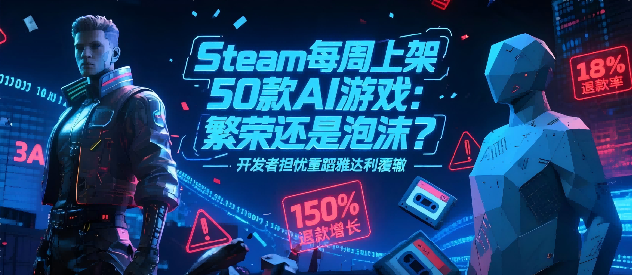 Steam每周上架50款AI游戏：繁荣还是泡沫？开发者担忧重蹈雅达利覆辙