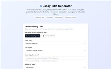 Essay Title Generator