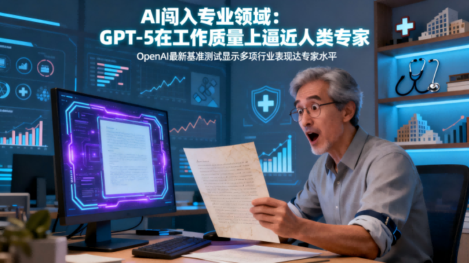 AI闯入专业领域：GPT-5在工作质量上逼近人类专家
