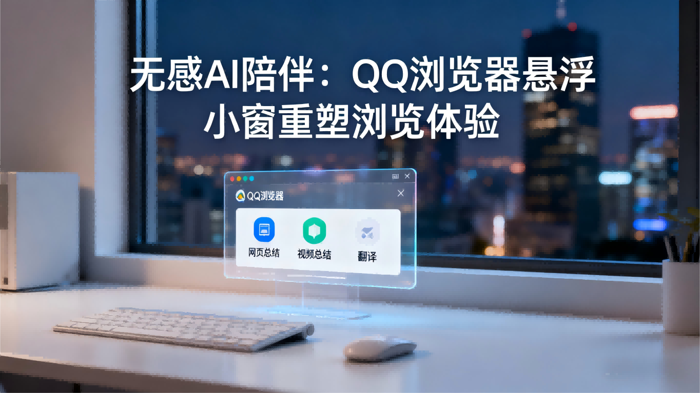 QQ浏览器上新悬浮小窗，AI助手无感融入浏览体验
