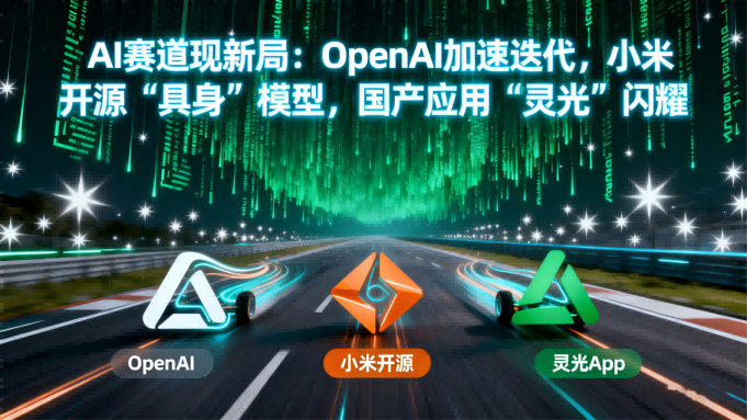 AI赛道现新局：OpenAI加速迭代，小米开源“具身”模型，国产应用“灵光”闪耀