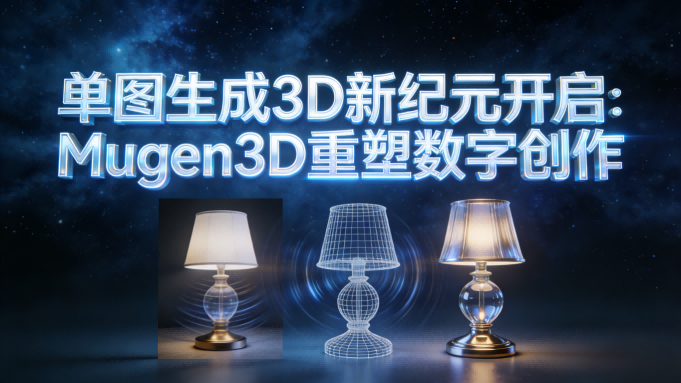 单图生成3D新纪元开启：Mugen3D以近100%还原度重塑数字创作