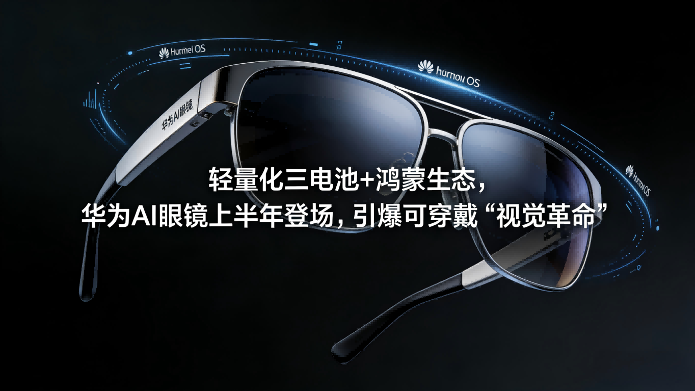 轻量化三电池+鸿蒙生态，华为AI眼镜上半年登场，引爆可穿戴“视觉革命”