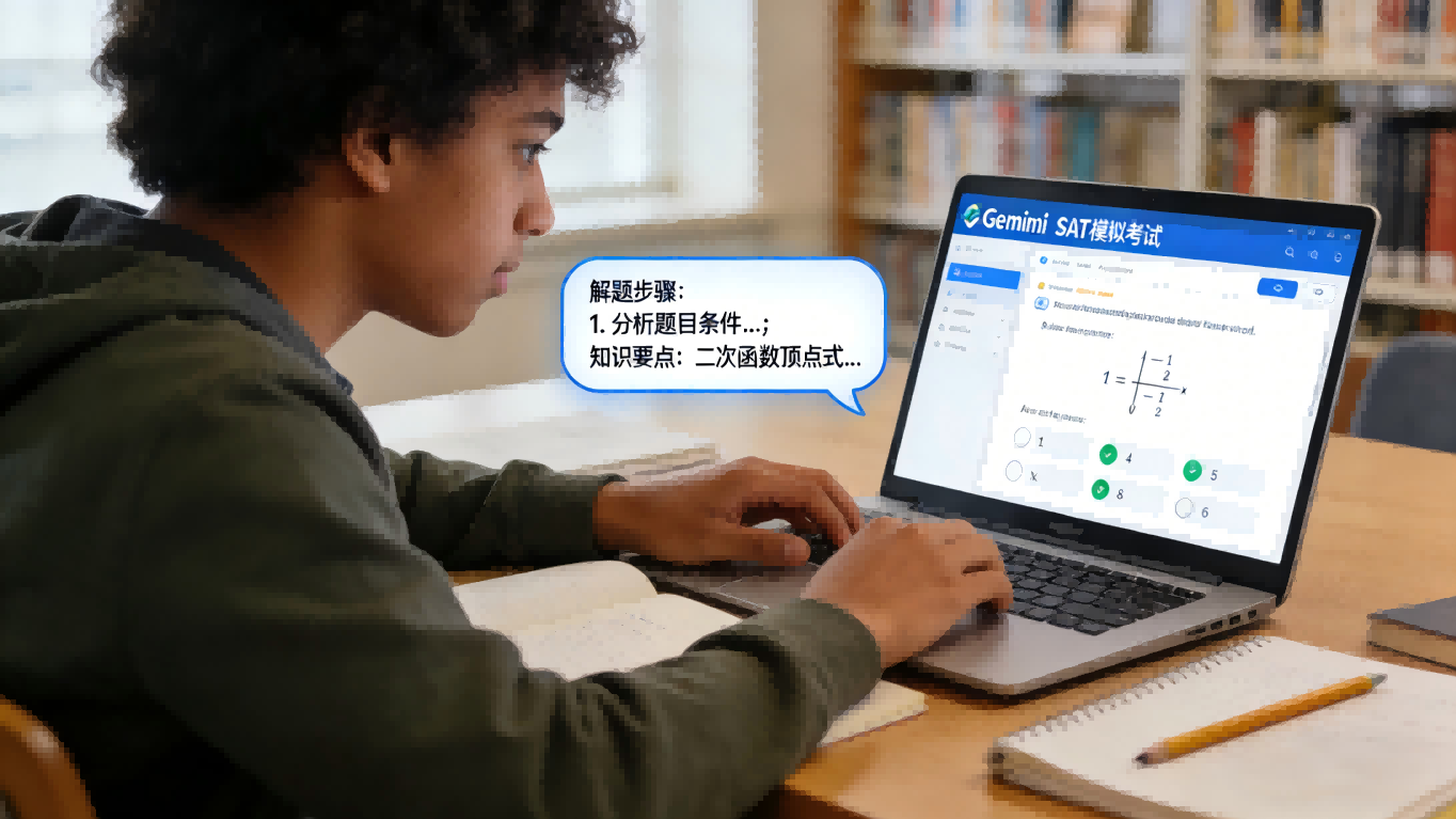 Gemini颠覆SAT备考：AI全真模拟与实时反馈向全球考生免费开放