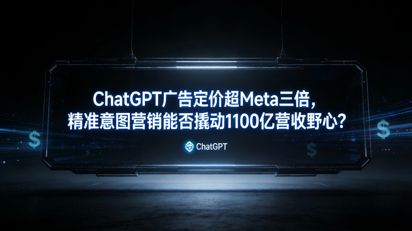 ChatGPT广告定价超Meta三倍，精准意图营销能否撬动1100亿营收野心？
