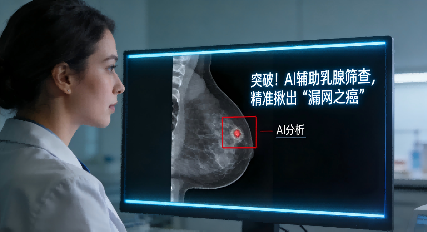 突破性研究：AI辅助乳腺筛查精准揪出“漏网之癌”，两年随访证实漏诊风险降低12%