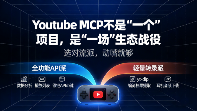 🎬 YouTube MCP Server 深度测评：不是“一个”项目，而是“一场”生态战役