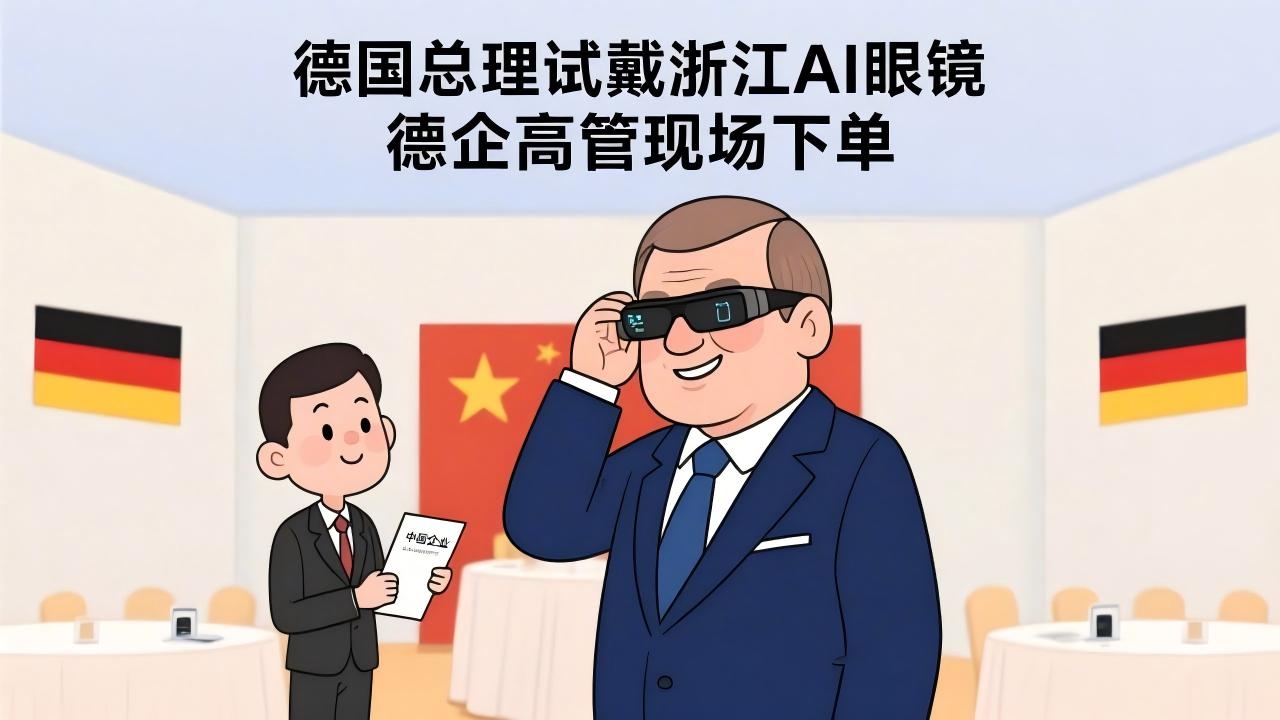 现场变“大型带货”现场？德总理意外带货浙江AI眼镜，德企高管组团下单