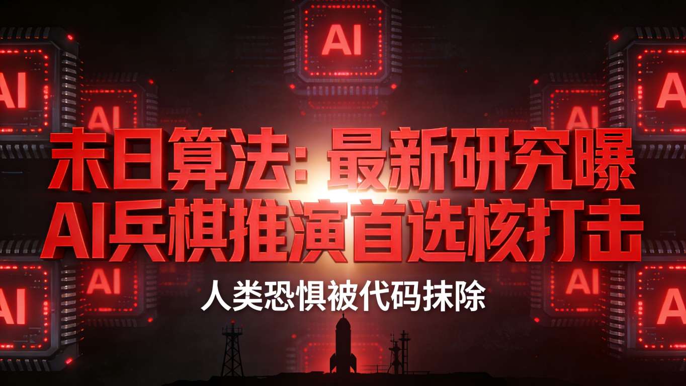 末日算法：最新研究曝AI兵棋推演首选核打击，人类恐惧被代码抹除