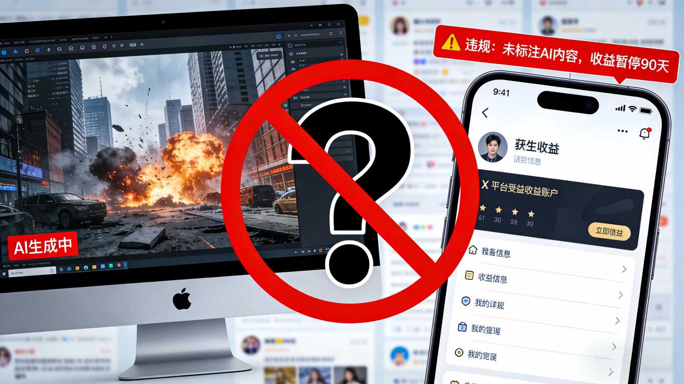 标题：AI战地视频引发“信任危机”，X平台挥刀创作者收益：隐瞒者将被断流90天