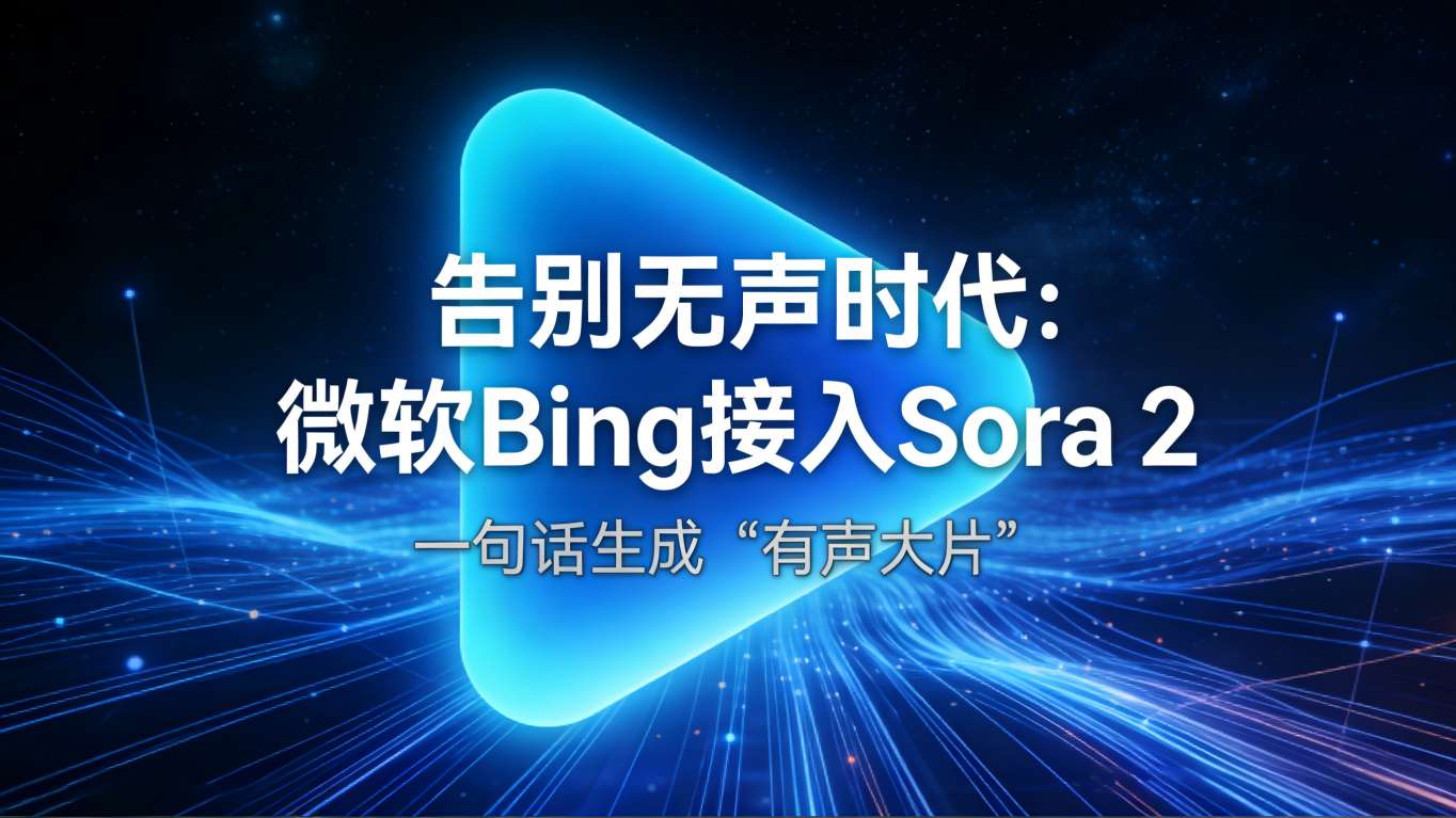 告别无声时代：微软Bing Video Creator免费接入Sora 2，一句话生成“有声大片”！