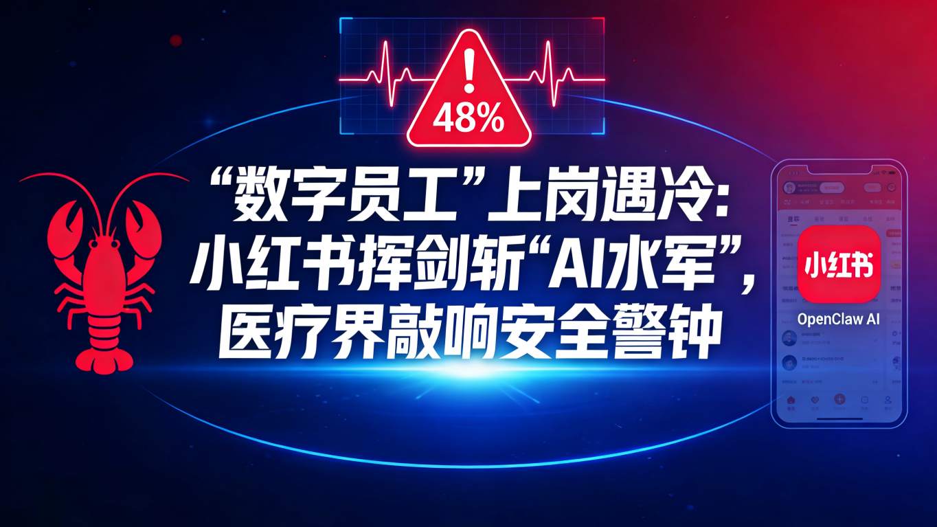 “数字员工”上岗遇冷：小红书挥剑斩“AI水军”，医疗界敲响安全警钟