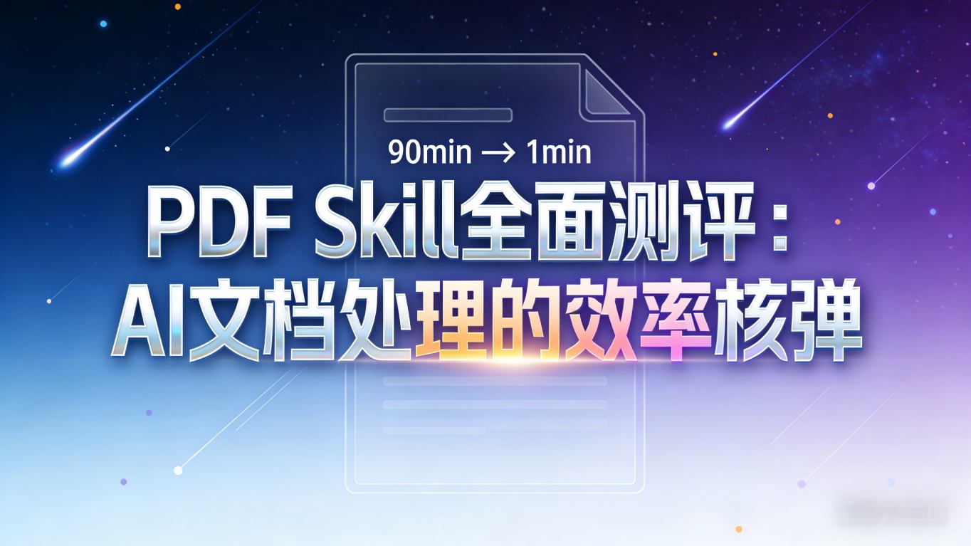 PDF Skill全面测评：AI文档处理的“效率核弹”