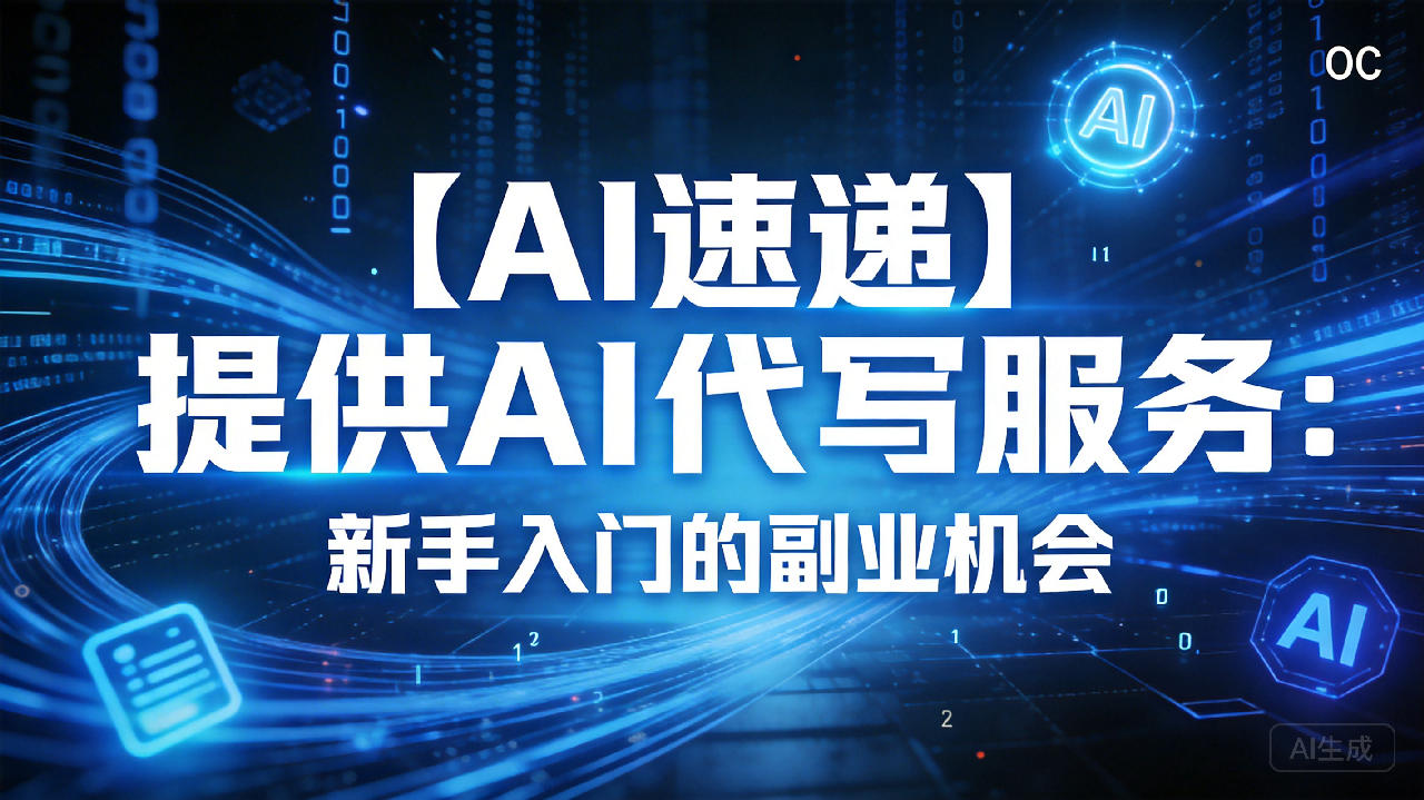 【AI速递】提供AI代写服务：新手入门的副业机会