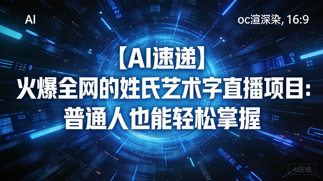 【AI速递】火爆全网的姓氏艺术字直播项目：普通人也能轻松掌握