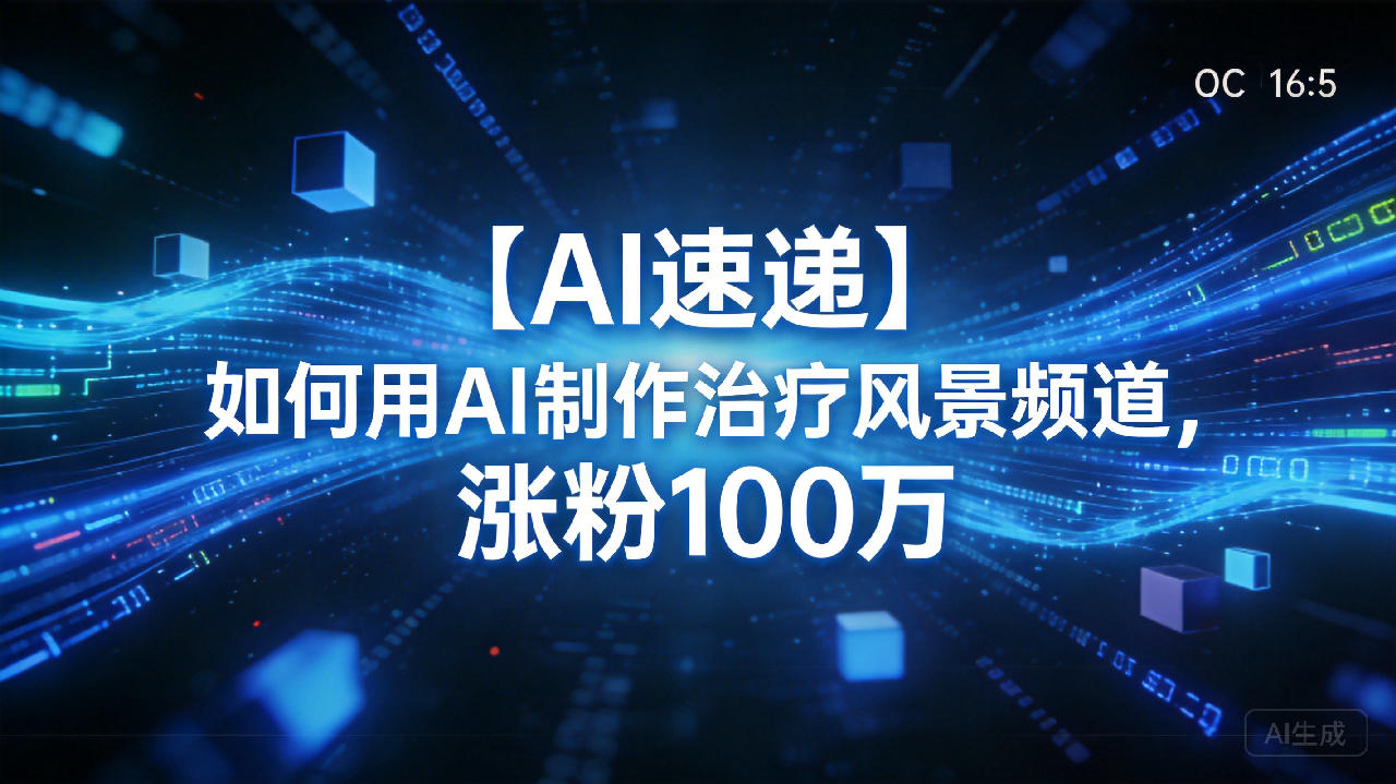【AI速递】如何用AI制作治疗风景频道， 涨粉100万