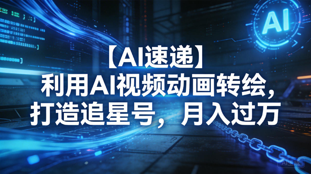 【AI速递】利用AI视频动画转绘，打造追星号，月入过万
