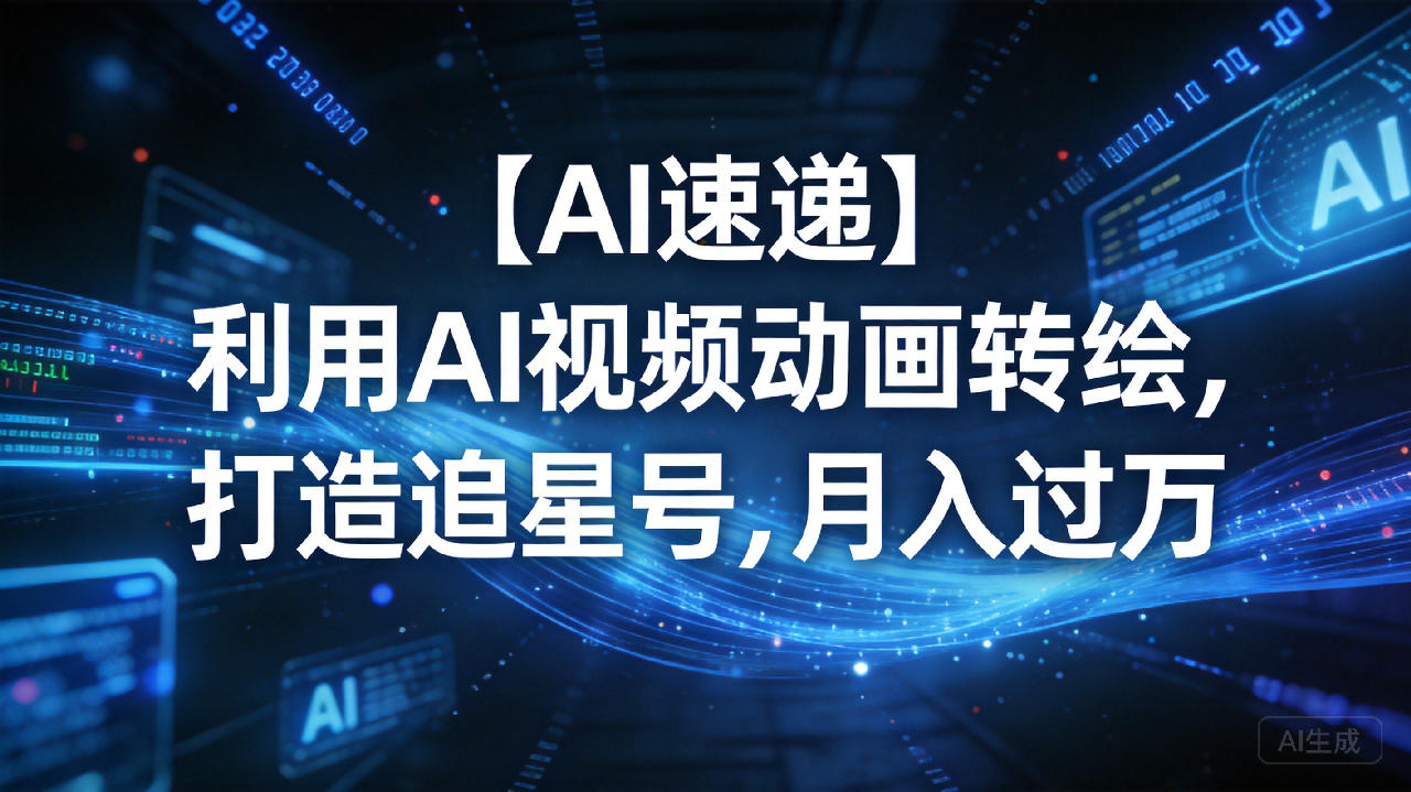 【AI速递】利用AI视频动画转绘，打造追星号，月入过万