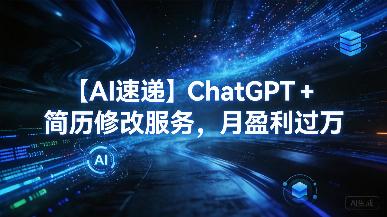 【AI速递】ChatGPT + 简历修改服务，月盈利过万