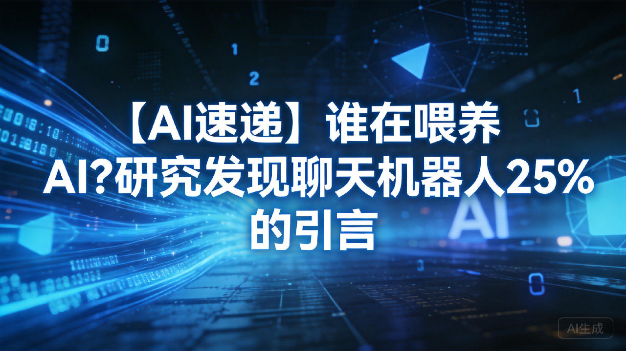 【AI速递】谁在喂养 AI?研究发现聊天机器人25% 的引言“