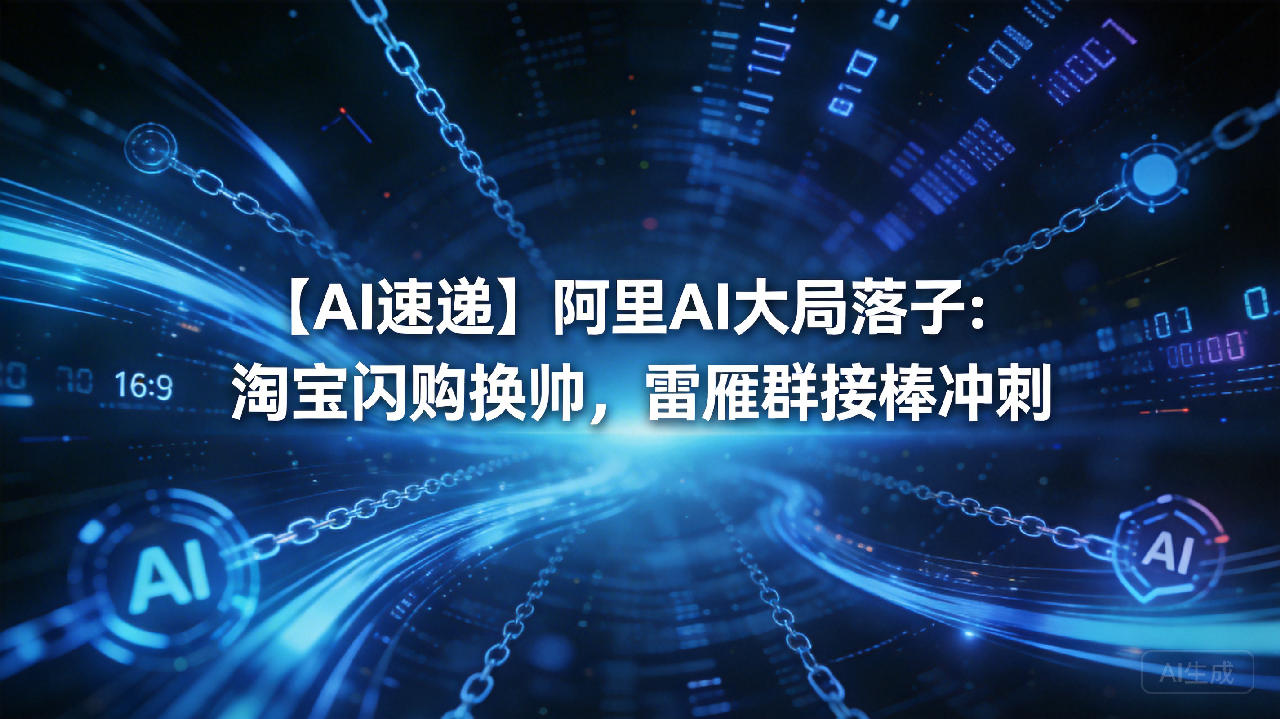 【AI速递】阿里 AI 大局落子：淘宝闪购换帅，雷雁群接棒冲刺