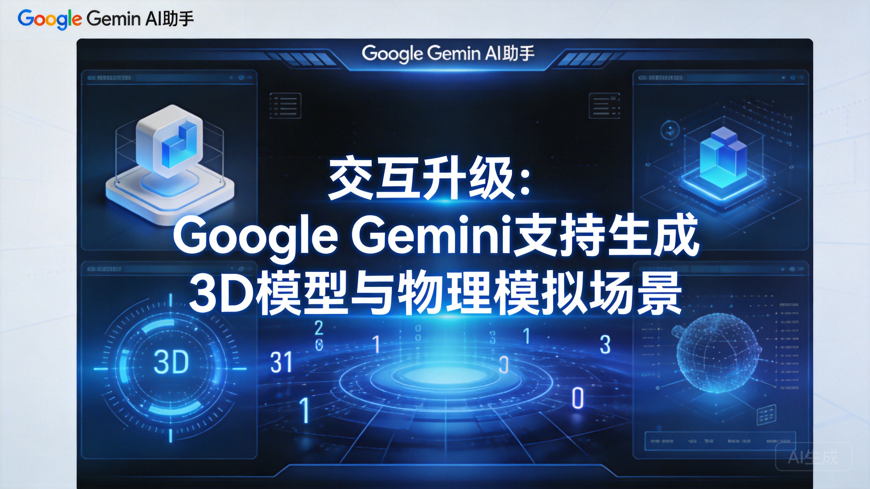 交互升级：Google Gemini 支持生成 3D 模型…