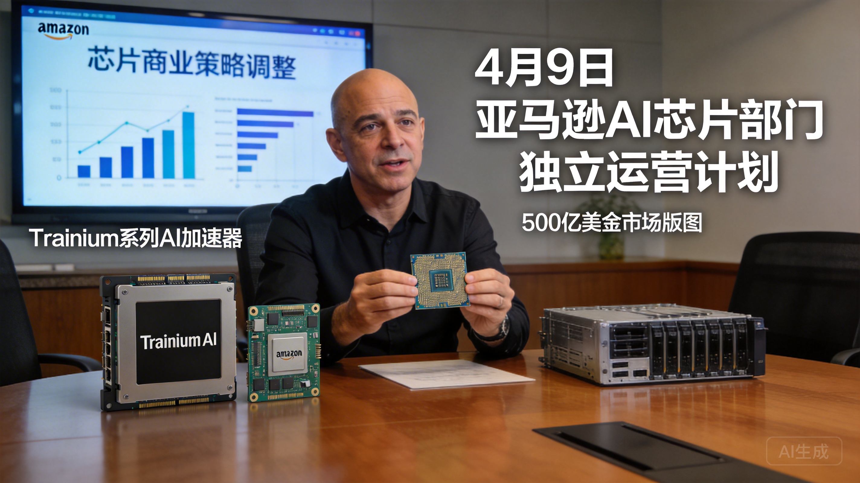亚马逊拟对外销售自研 AI 芯片，年营收目标直指 500 亿美元
