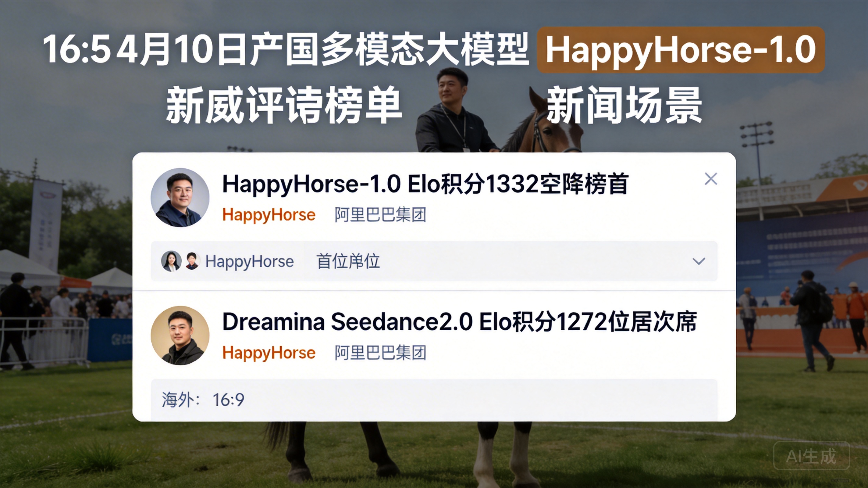 阿里ATH事业群HappyHorse模型登顶AI视频榜,Elo积分力压Seedance2.0