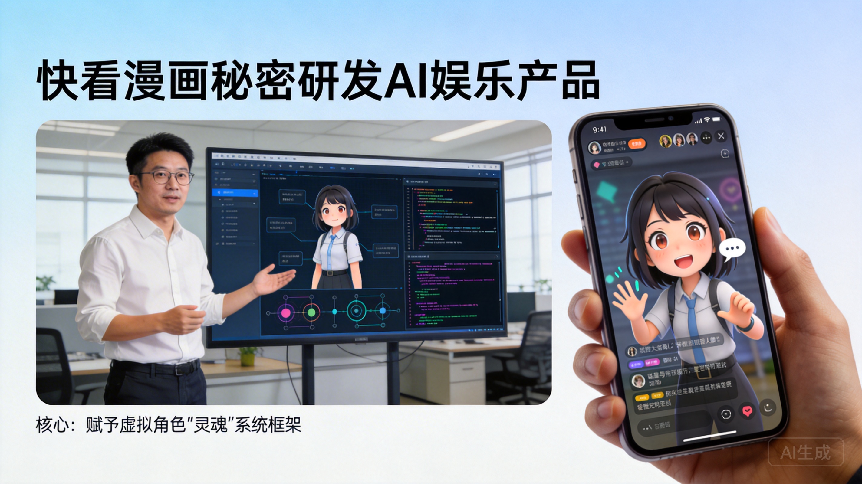 快看漫画秘密研发独立AI娱乐App,构建虚拟角色“灵魂结构”