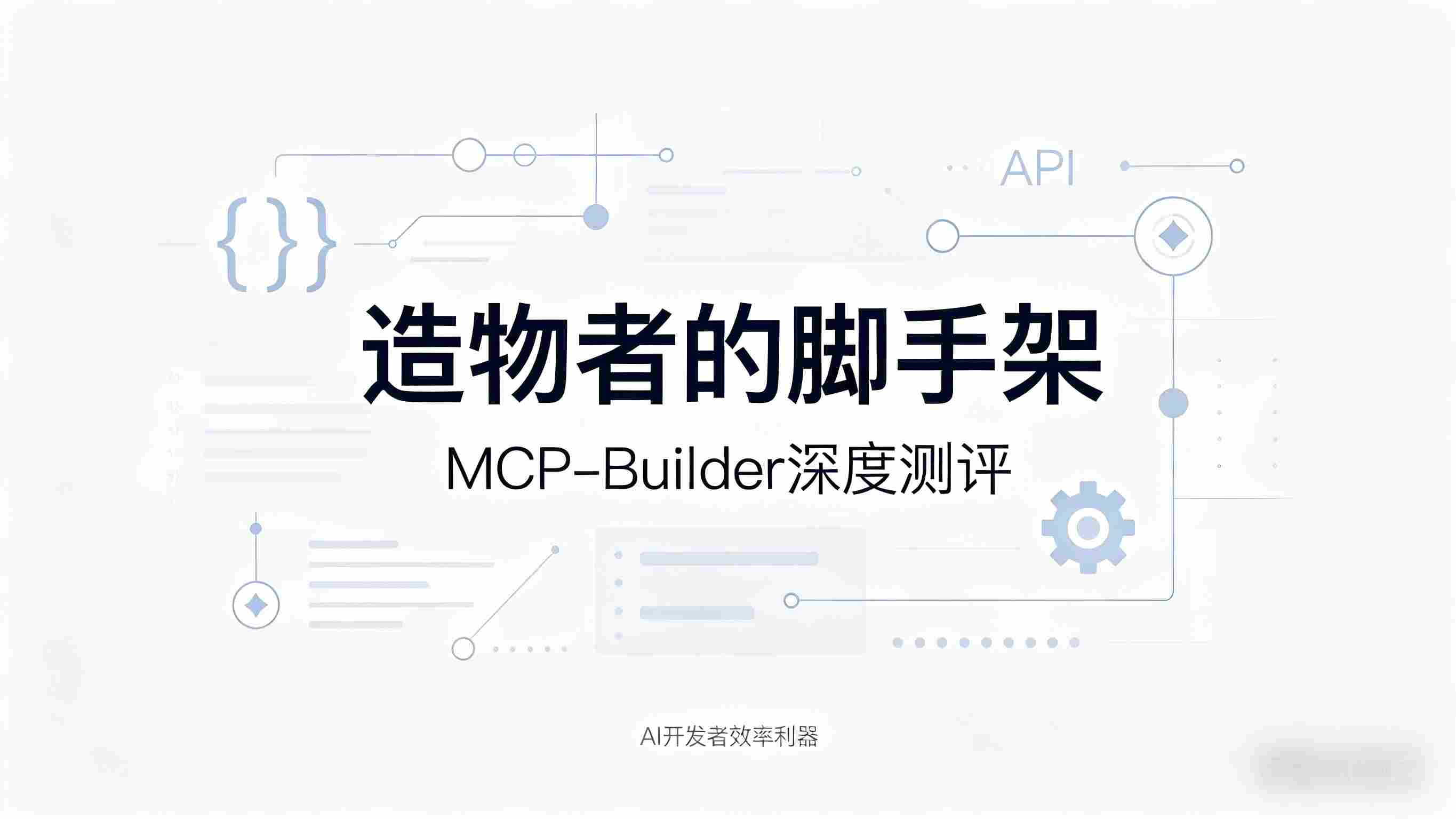 造物者的脚手架：Anthropic mcp-builder Skill 深度测评 —— 从0到1搭建MCP服务器，AI开发者不可或缺的效率利器