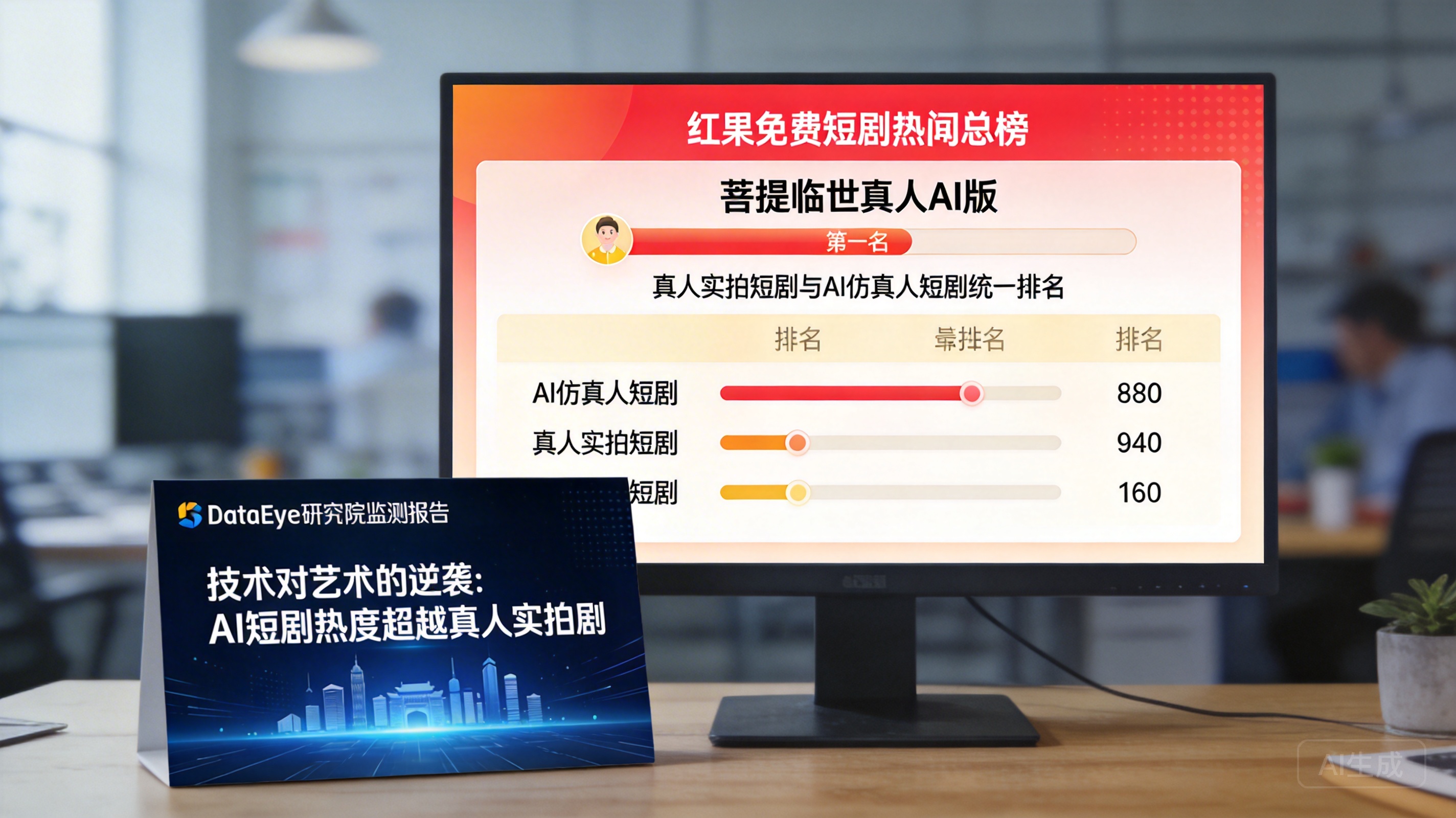 短剧行业巨震!红果合并真人与 AI 榜单:AI 仿真人剧热度首超实拍剧