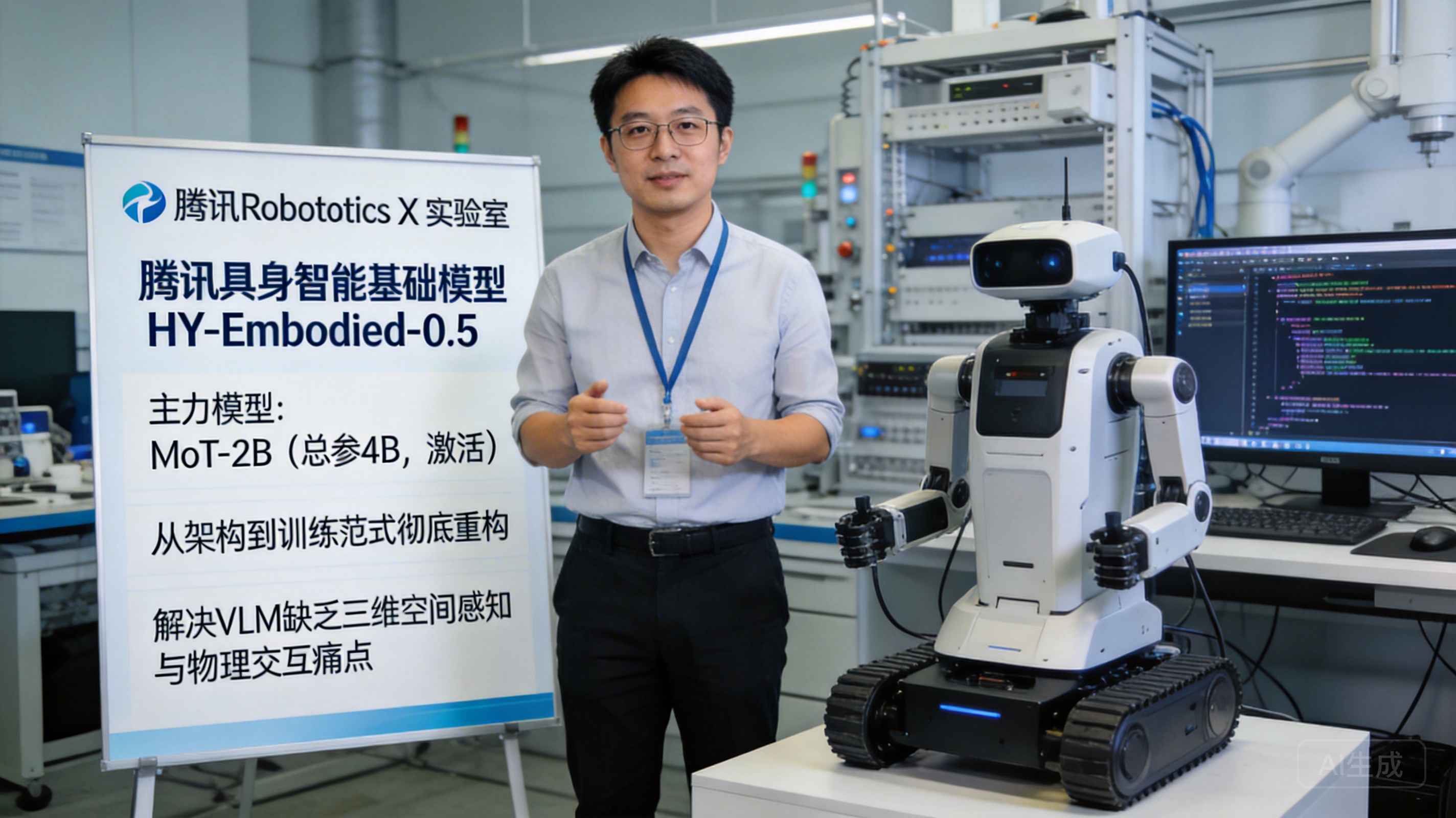 腾讯发布 HY-Embodied-0.5具身模型，22项评测16项最佳刷新行业纪录
