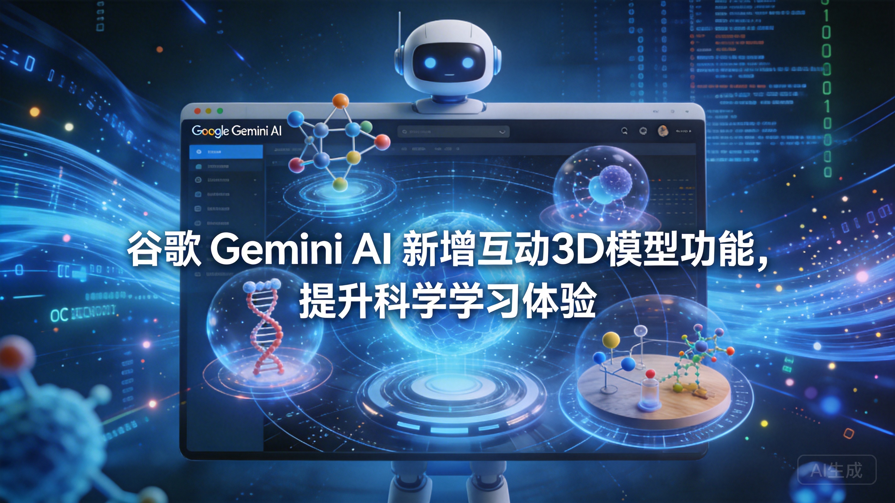​谷歌 Gemini AI 新增互动 3D 模型功能，提升…