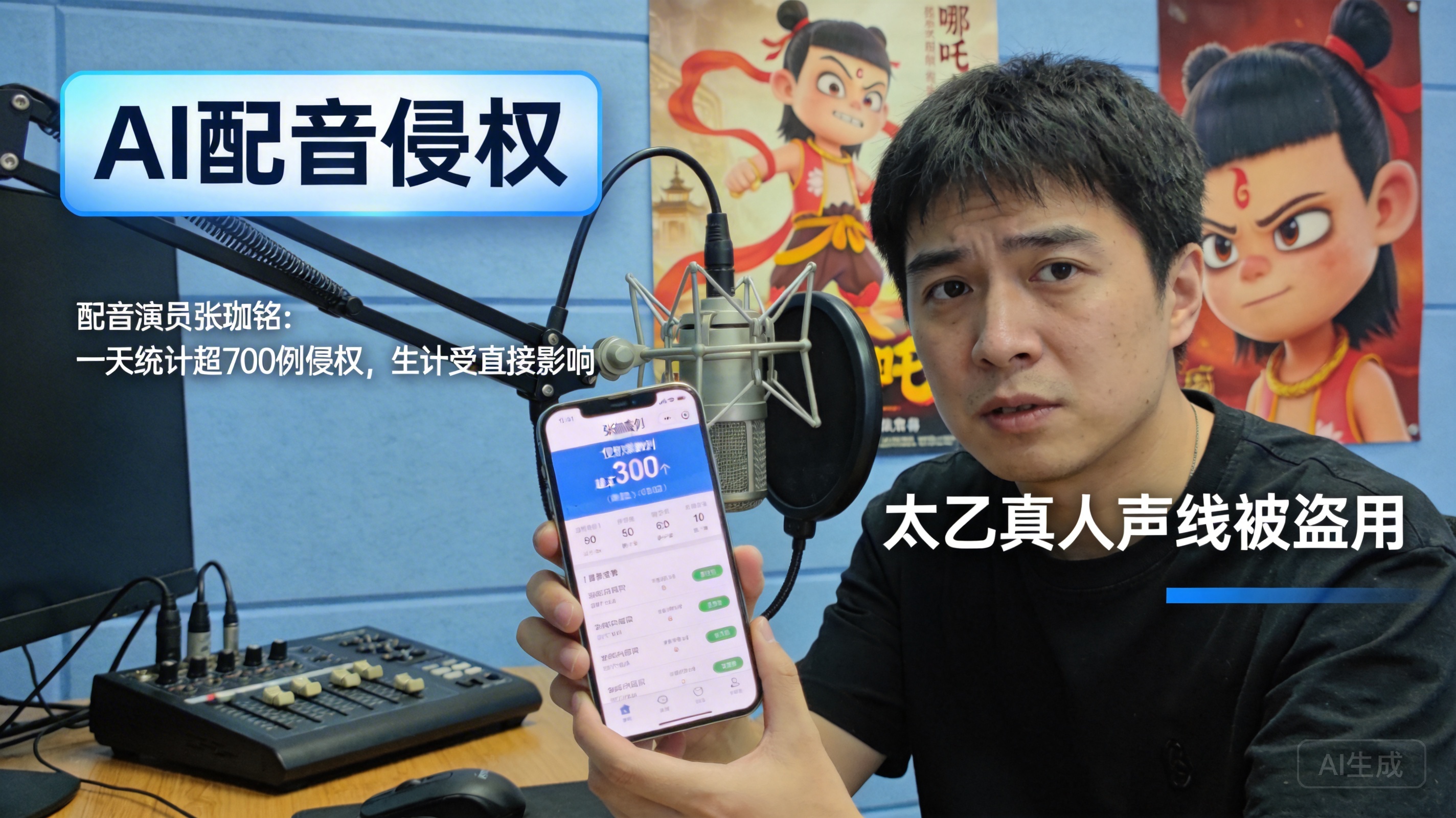 AI 侵权困扰配音演员，张珈铭呼吁行业抵制
