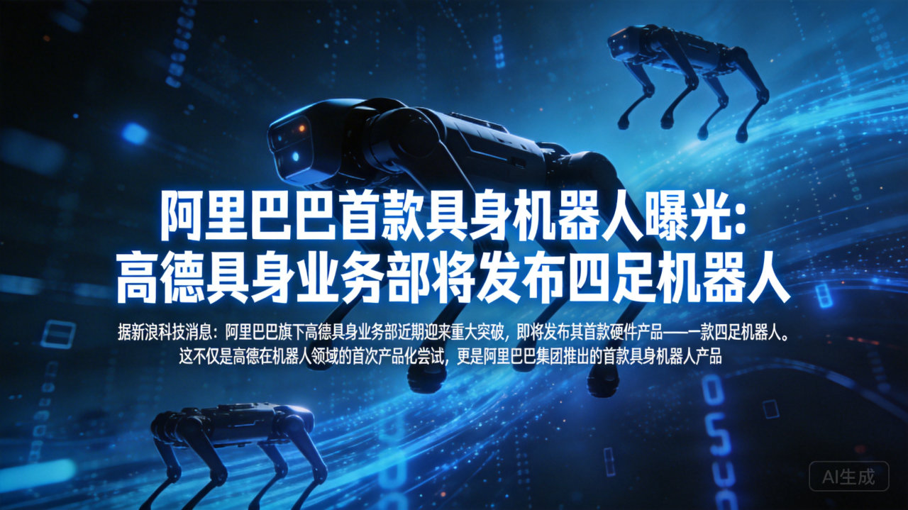 阿里巴巴首款具身机器人曝光:高德具身业务部将发布四足机器人