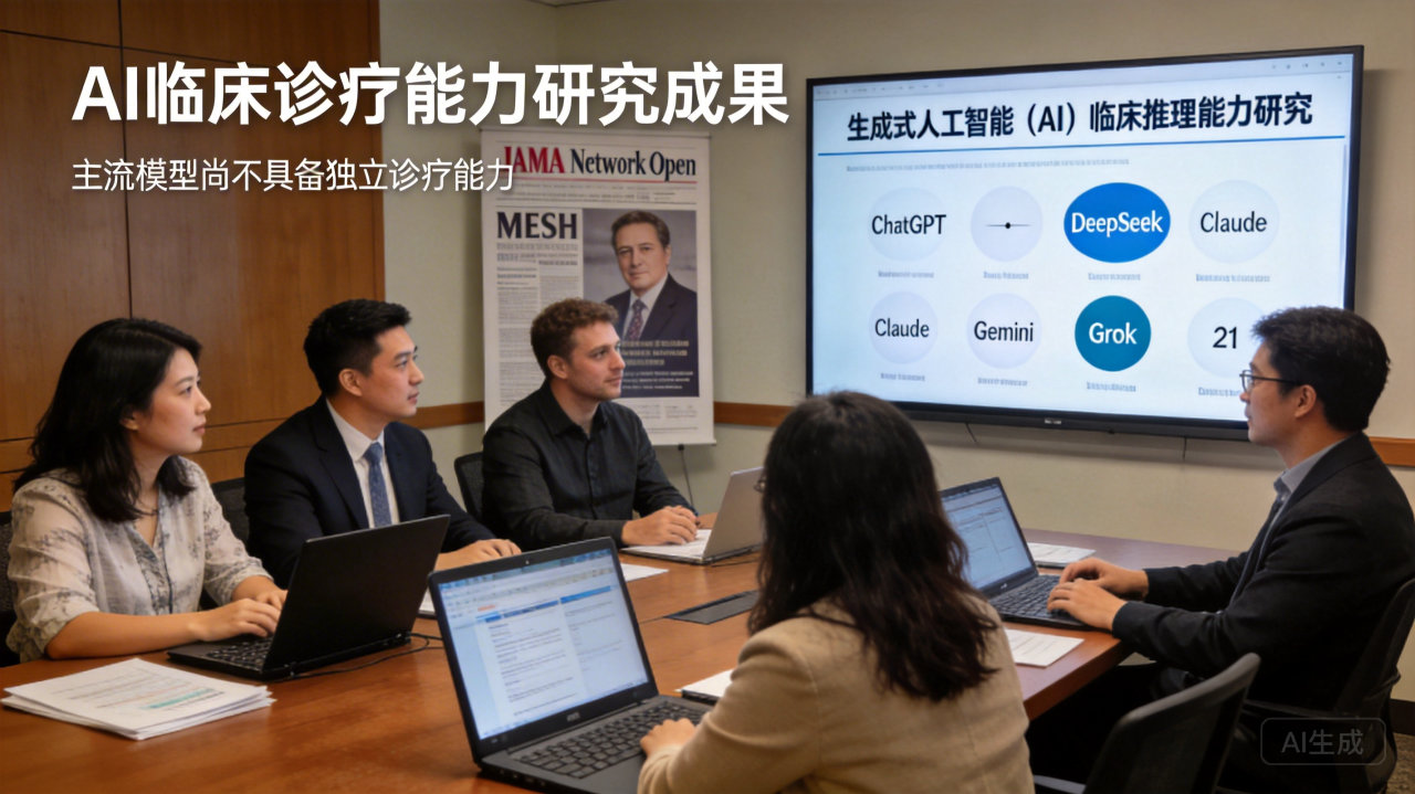 AI医疗进入深水区:研究指生成式模型尚难独立承担临床推理重任
