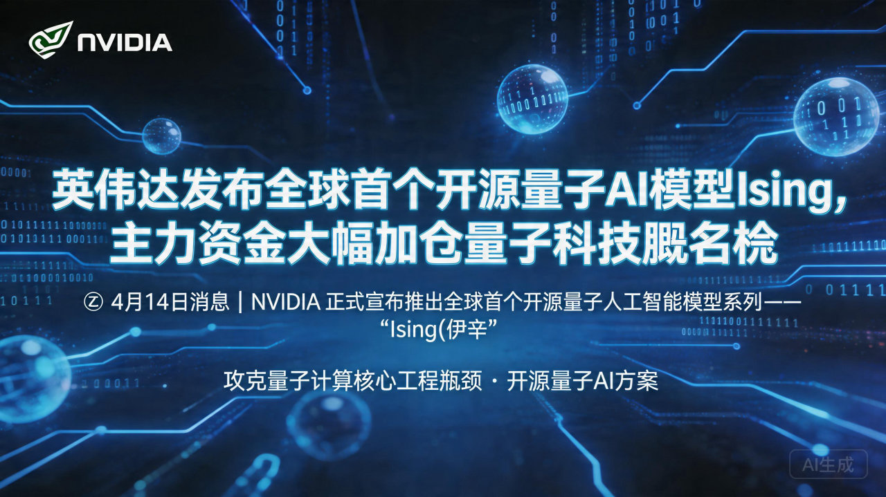 英伟达发布全球首个开源量子AI模型Ising，主力资金大幅…