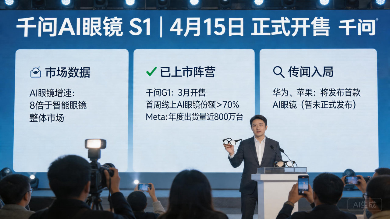 AI眼镜进入爆发期:千问旗舰款眼镜S1开售，苹果传明年上市
