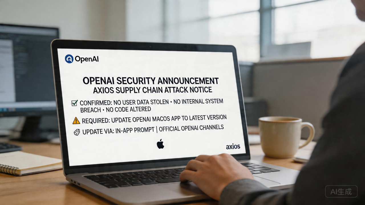 供应链攻击波及 OpenAI！macOS 用户请立刻检查你的应用版本

