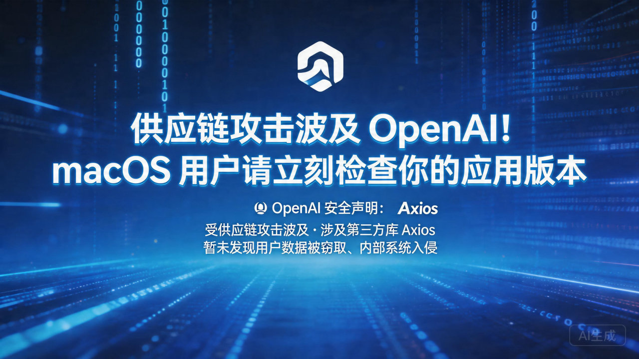 供应链攻击波及 OpenAI！macOS 用户请立刻检查你…