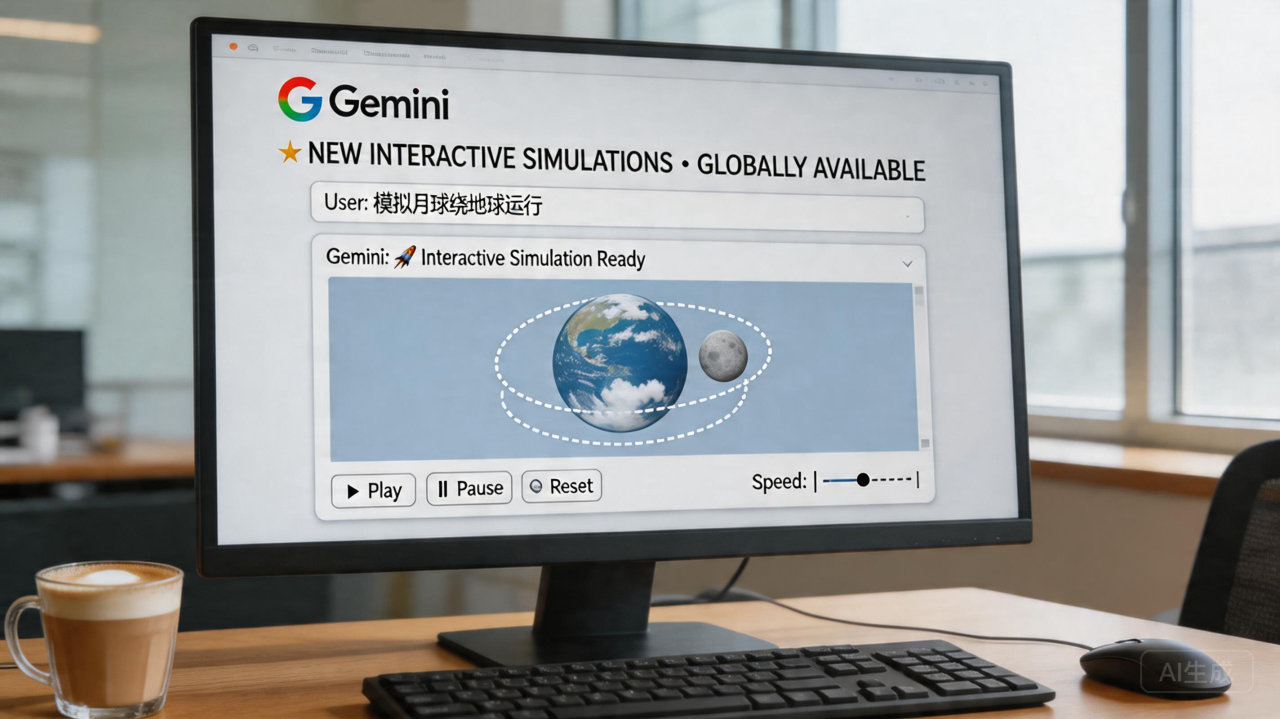 谷歌 Gemini 新功能炸了！复杂概念秒变可玩模拟，学物理再也不用死记硬背
