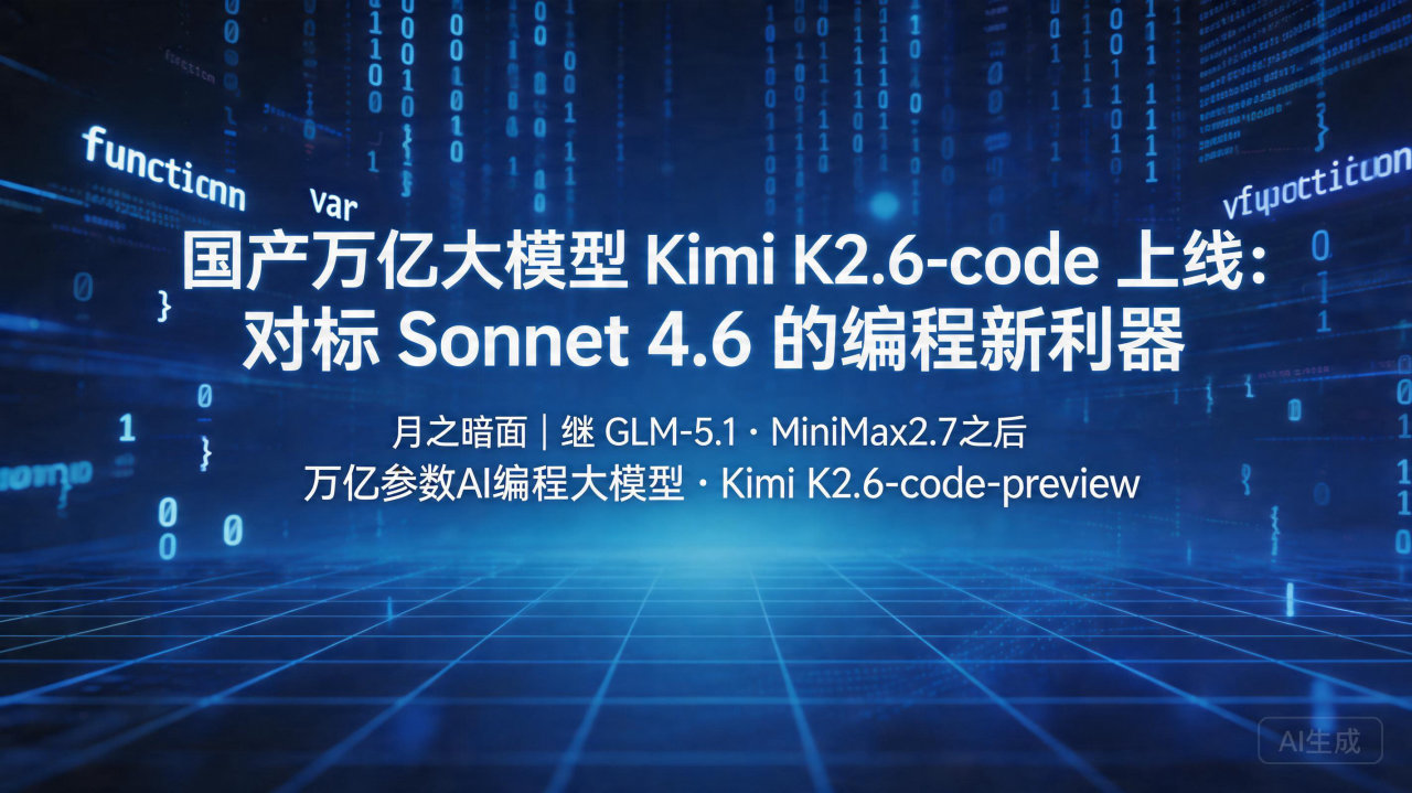 国产万亿大模型 Kimi K2.6-code 上线：对标 …