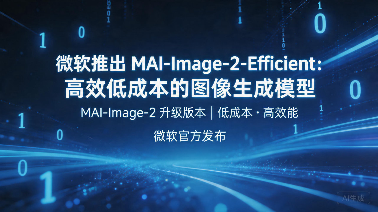 ​微软推出 MAI-Image-2-Efficient：高…