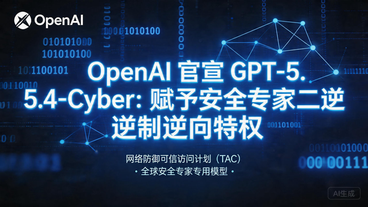 OpenAI 官宣 GPT-5.4-Cyber：赋予安全专…