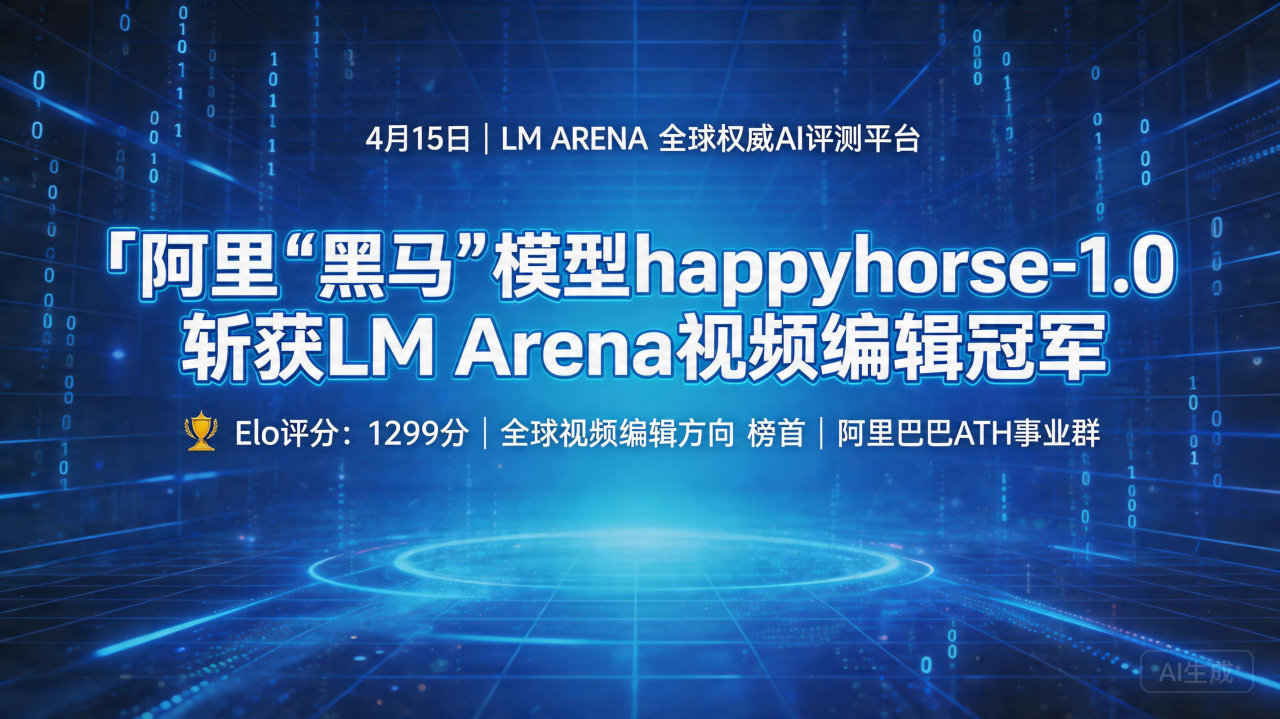 阿里“黑马”模型happyhorse-1.0斩获LM Ar…