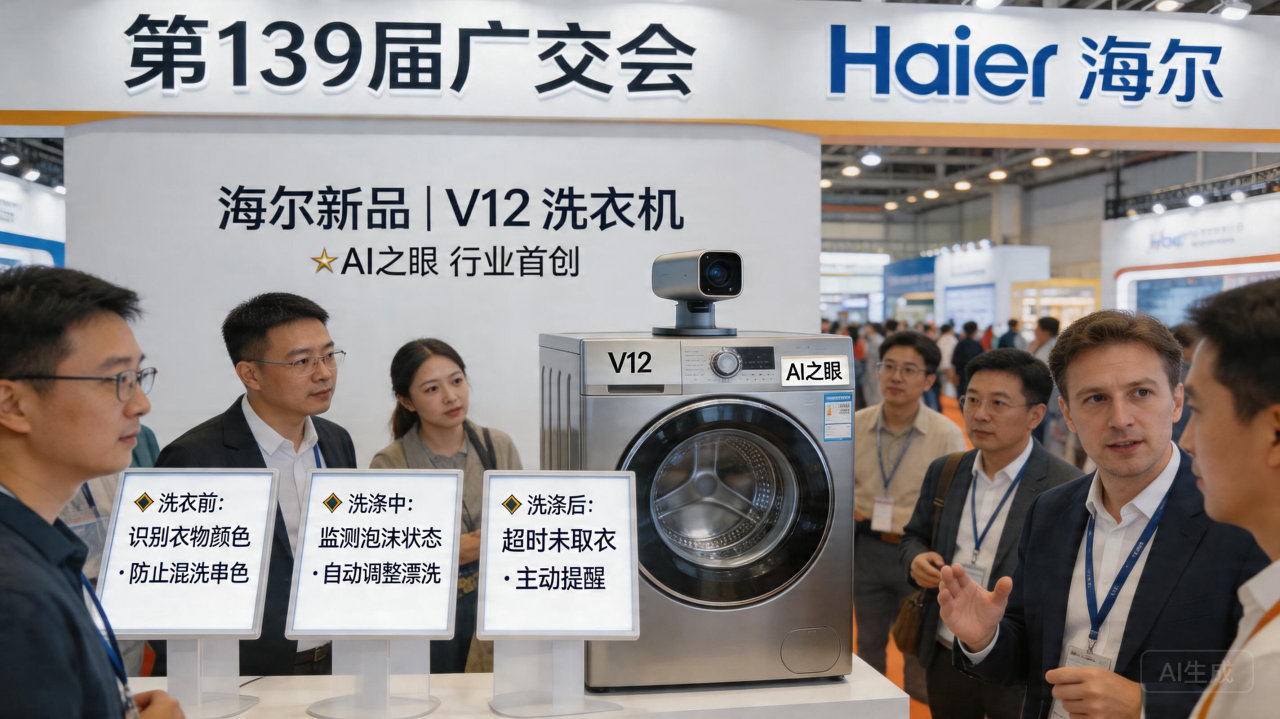 中国洗衣机登上广交会，海尔AI之眼要打入欧洲市场
